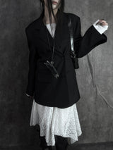 pocket basic striped jacket
