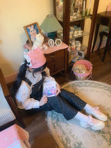 アンジュラウンドカラーブラウス + ヘアスカーフ ( キトゥン&ポット )