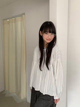 Kentit Stripe Shirring Button Blouse