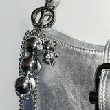 Cubic metallic Bear keyring [silver]