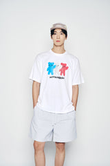 25SS ストライプセットアップルーズフィットショートパンツ ブルー