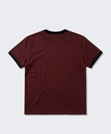 エッセンシャルスタンダード半袖リンガーTシャツ モーターサイクル バーガンディ