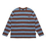 ストライプラウンド長袖Tシャツ BR/SB