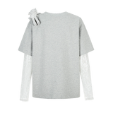 13DE MARZO ベアレイヤードレーシーTシャツ
