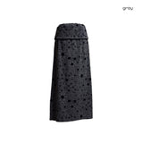 (2color) Flower Fold-Over Banding Long Skirt