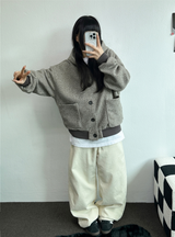TERRY SHEEP🐑☁🤎HOODIE CARDIGAN JACKET 🤎💛🖤3COLOR