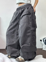 ダウンカーゴリベットナイロンロングパンツ🖤🤎🩶3カラー