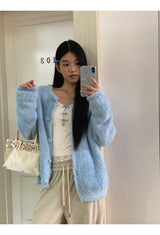 レースブルーリボンツーピース長袖Tシャツ