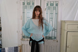 Button v-neck knit_skyblue