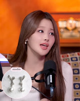 [Red Velvet Seulgi, KISS OF LIFE Belle Piercing] Dalia Ribbon and Pearl Piercing - Silver Color