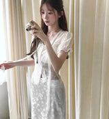 inua wrinkle chiffon & puff tie bl