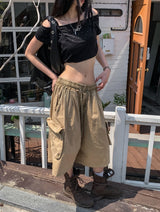 フォールドポケットピグメントカーゴバミューダパンツ
