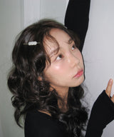 [2 set] Button bobby pin (White)