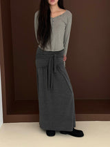 V neck button long sleeves(3color)