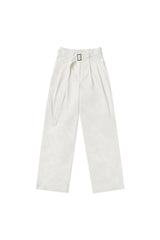 Linen belted pants_ivory