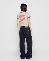 26SSウーマン テニス AC ベア クロップ ショートスリーブ リンガー Tシャツ