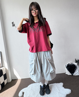 Milan Cargo Pintuck Over Balloon Bermuda Shorts  2 Color 