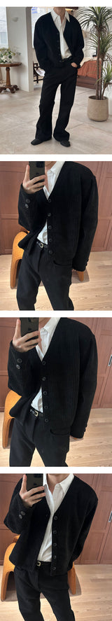 [F/W] ゴルジVネッククロップカーディガン(4color)