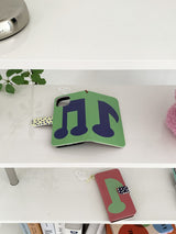 [walletcase] グリーンミュージックノート