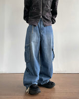 Stack cargo denim pants