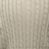 Beige Cable Collar Short Sleeve Knit