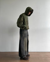 Brown balloon denim pants