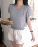 [MADE] New oven V-neck linen short sleeve knit