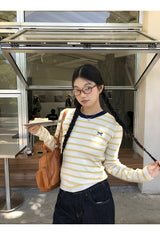ボウイエローストライプ長袖Tシャツ