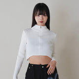 zip cropped knit