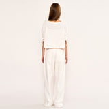Layered Pocket Pant - White