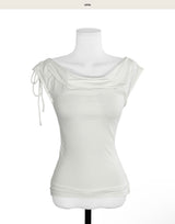 nouveau drape asymmetrical sleeveless top
