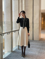 Coco Color Matching Line Tie Knit