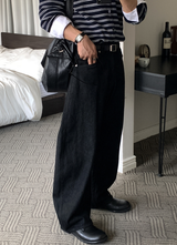 Meir Premium Adult Three-Needle Curved Wide Denim Pants