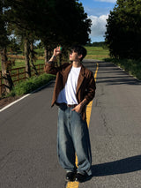 Beldin Pintuck Wide Denim Pants S M L (2 Colors)
