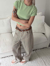 Need stripe wide pants(2color)