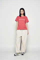 25SS シューティングロゴピグメントウーマン半袖Tシャツ ダークピンク