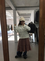 [MD Pick] ティールピーチフリースリネッドロールアップジーンズ (1 Color)