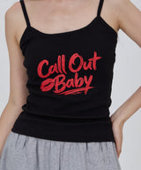 CONY CALL OUT BABY RIB TANK TOP / BLACK