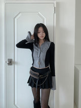 Youth Contrast Stripe Slim-fit Long Sleeve Shirt 