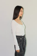 [RE-STOCK] ロングスリーブツイストトップ / アイボリー