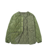Women’s Collarless Quilted Jacket Olive
