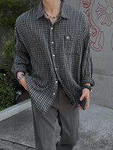 [ASCLO MADE] Tencel Indigo Washed Check Shirt