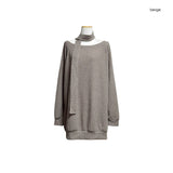 (3color) マフラー ルーズフィット リブニット