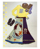 UnsocalNight2025 Original Literary Retro Autumn and Winter プリントブルーストレートマシェパンツ