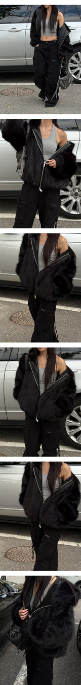 [Unisex] ファー2wayフードジャンパー(4color)