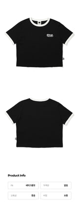 (WOMAN) エッセンシャルリンガーTシャツ【ブラック】