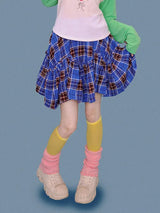 matilda blue check skirt (속바지)