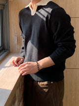 Coloring collar knitwear