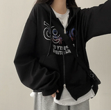 95 レタリングツーウェイフーディドジップアップ