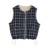 FLEECE REVERSABLE CHECK VEST 